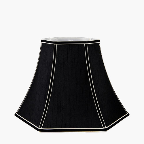 pacific lifestyle Lyla 50cm Black Silk Mix Bowed Lampshade