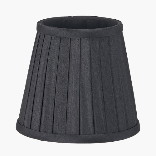Pacific Lifestyle Lyndon 15cm Black Silk Mix Knife Pleat Tapered Lampshade