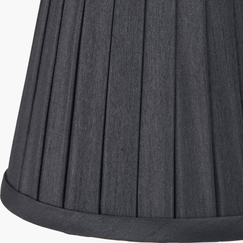 Pacific Lifestyle Lyndon 15cm Black Silk Mix Knife Pleat Tapered Lampshade