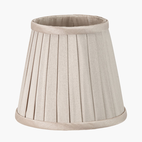 Pacific Lifestyle Lyndon 15cm Taupe Silk Mix Knife Pleat Tapered Lampshade