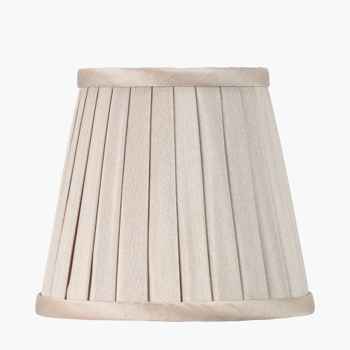 pacific lifestyle Lyndon 15cm Taupe Silk Mix Knife Pleat Tapered Lampshade
