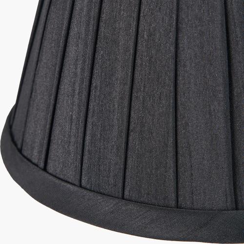 Pacific Lifestyle Lyndon 17cm Black Silk Mix Knife Pleat Tapered Lampshade