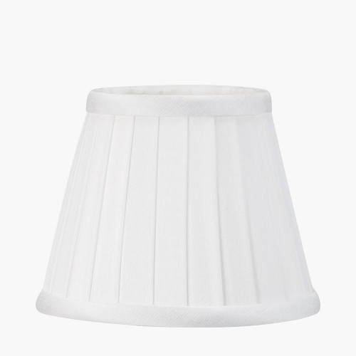 pacific lifestyle Lyndon 17cm Ivory Silk Mix Knife Pleat Tapered Lampshade