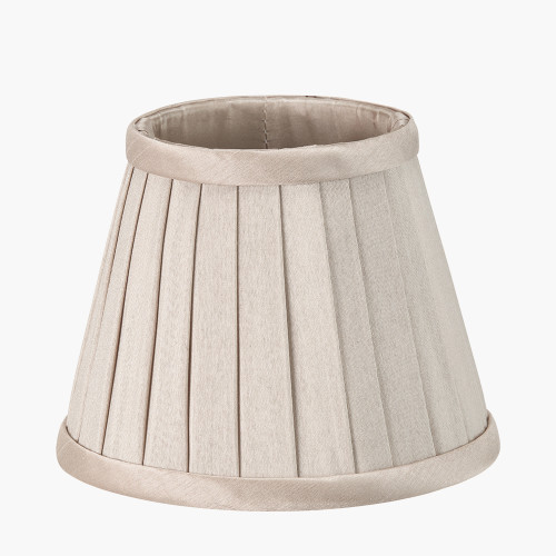 Pacific Lifestyle Lyndon 17cm Taupe Silk Mix Knife Pleat Tapered Lampshade