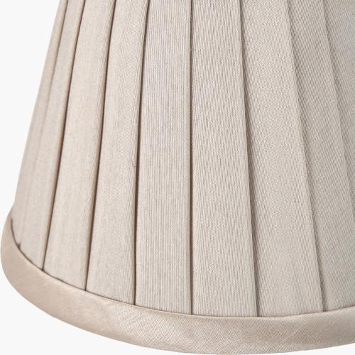 Pacific Lifestyle Lyndon 17cm Taupe Silk Mix Knife Pleat Tapered Lampshade