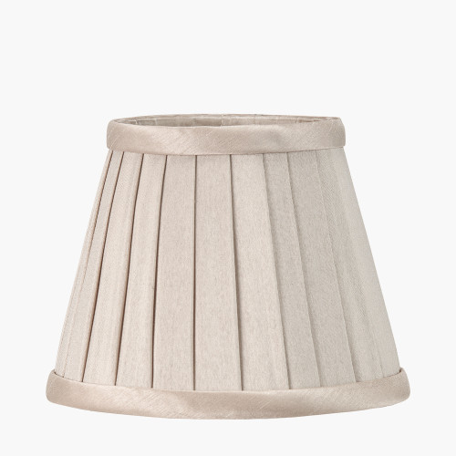 pacific lifestyle Lyndon 17cm Taupe Silk Mix Knife Pleat Tapered Lampshade