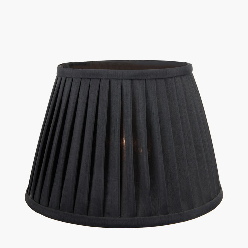 Pacific Lifestyle Lyndon 25cm Black Silk Mix Knife Pleat Tapered Lampshade