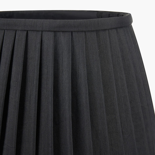 Pacific Lifestyle Lyndon 25cm Black Silk Mix Knife Pleat Tapered Lampshade