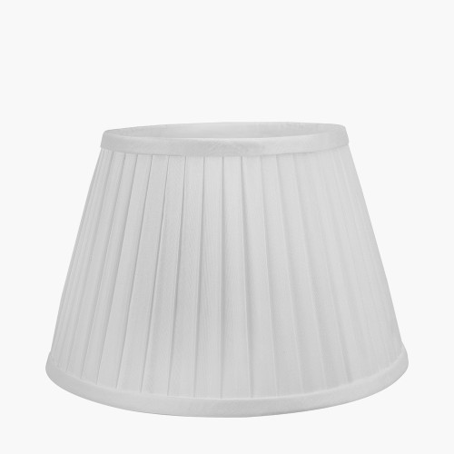 pacific lifestyle Lyndon 25cm Ivory Silk Mix Knife Pleat Tapered Lampshade