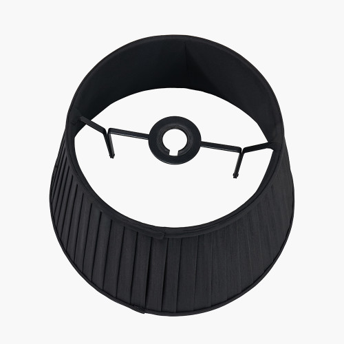 Pacific Lifestyle Lyndon 40cm Black Silk Mix Knife Pleat Tapered Lampshade