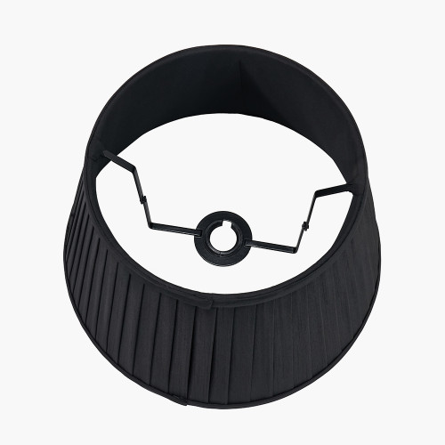 Pacific Lifestyle Lyndon 40cm Black Silk Mix Knife Pleat Tapered Lampshade