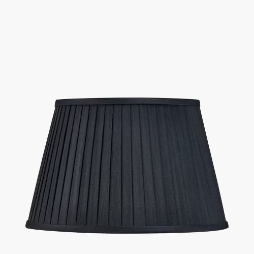 pacific lifestyle Lyndon 40cm Black Silk Mix Knife Pleat Tapered Lampshade