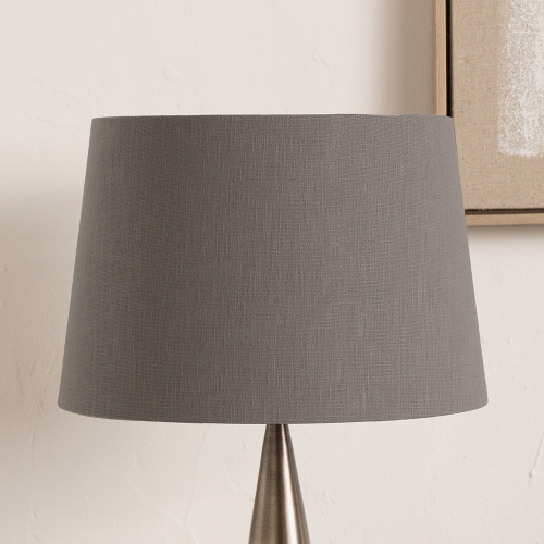 Pacific Lifestyle Lys 40cm Steel Grey Self Lined Linen Tapered Lampshade
