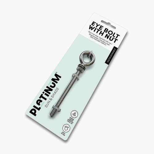 Pacific Lifestyle M8 X 100 Eye Bolt With Nut For Wooden Pole INOX