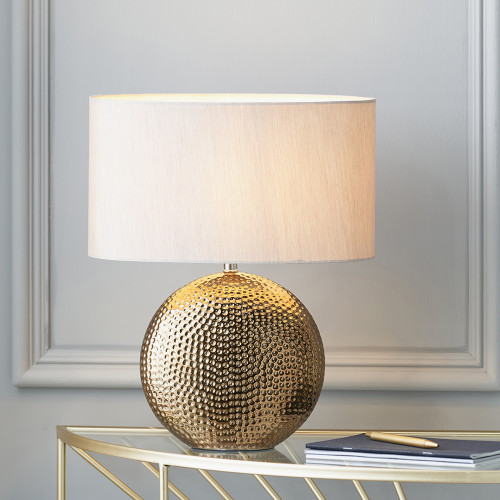 Pacific Lifestyle Mabel Bronze Dot Textured Ceramic Table Lamp