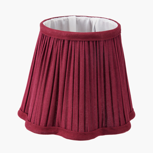Pacific Lifestyle Malia 18cm Mulberry Red Mushroom Pleat Scalloped Tapered Lamp Shade