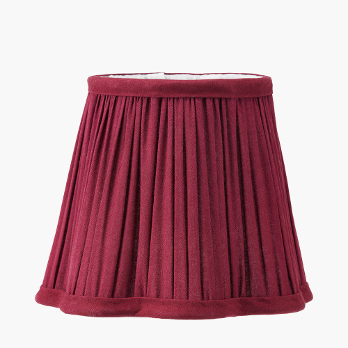 pacific lifestyle Malia 18cm Mulberry Red Mushroom Pleat Scalloped Tapered Lamp Shade