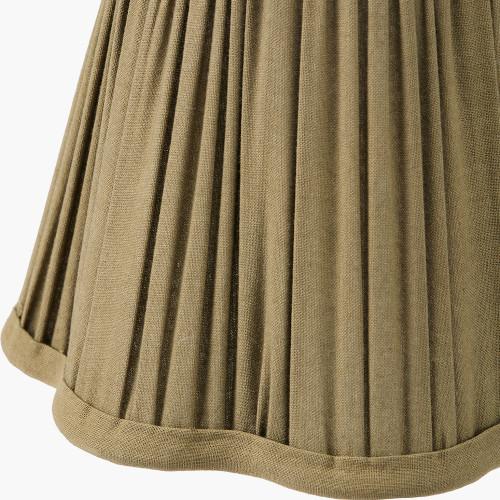 Pacific Lifestyle Malia 18cm Olive Green Mushroom Pleat Scalloped Tapered Lamp Shade