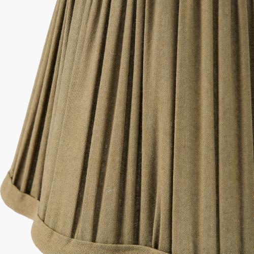Pacific Lifestyle Malia 18cm Olive Green Mushroom Pleat Scalloped Tapered Lamp Shade