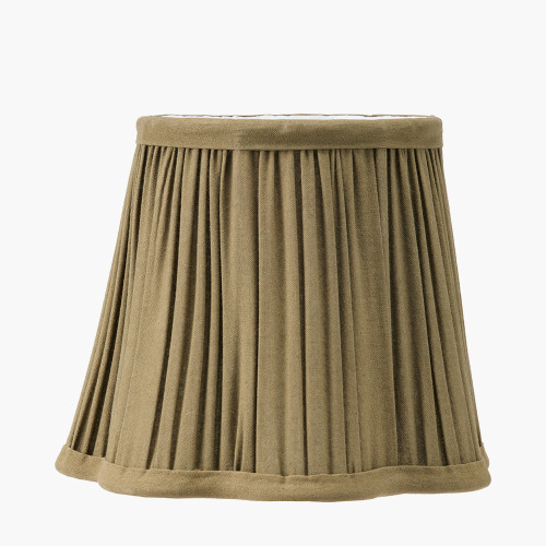 pacific lifestyle Malia 18cm Olive Green Mushroom Pleat Scalloped Tapered Lamp Shade