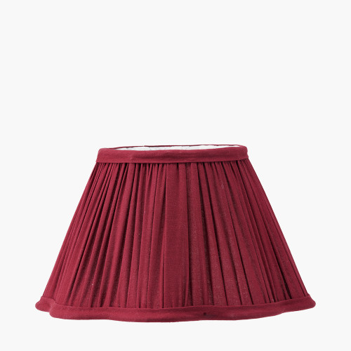 pacific lifestyle Malia 25cm Mulberry Red Mushroom Pleat Scalloped Tapered Lamp Shade
