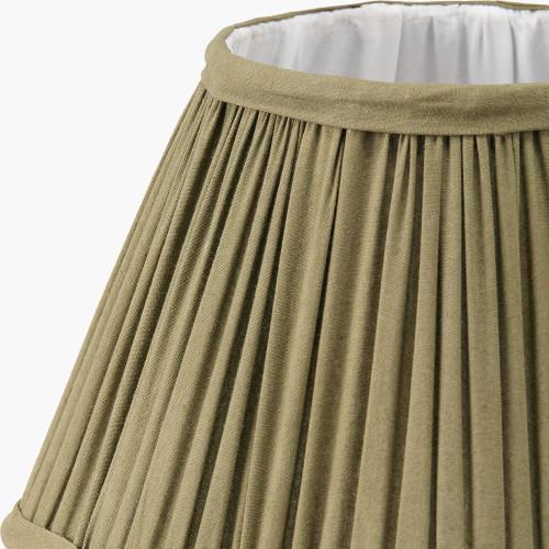Pacific Lifestyle Malia 25cm Olive Green Mushroom Pleat Scalloped Tapered Lamp Shade