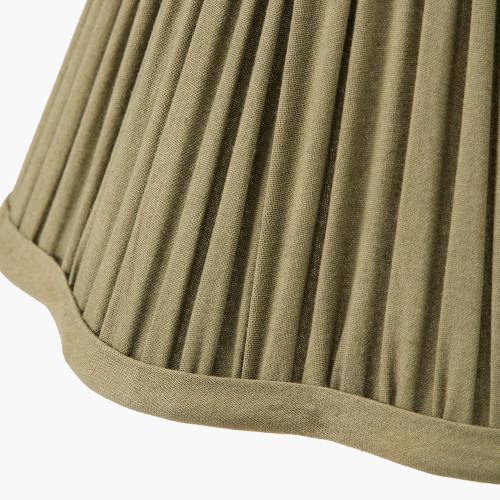 Pacific Lifestyle Malia 25cm Olive Green Mushroom Pleat Scalloped Tapered Lamp Shade
