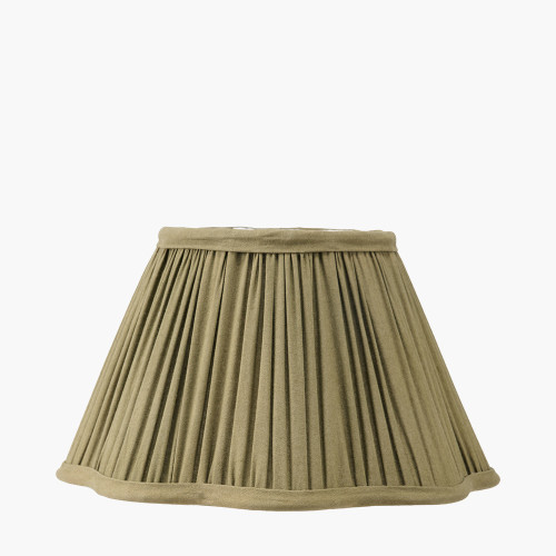 pacific lifestyle Malia 25cm Olive Green Mushroom Pleat Scalloped Tapered Lamp Shade