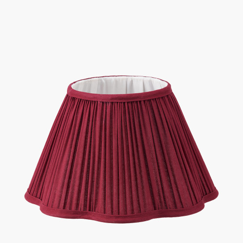 Pacific Lifestyle Malia 30cm Mulberry Red Mushroom Pleat Scalloped Tapered Lamp Shade