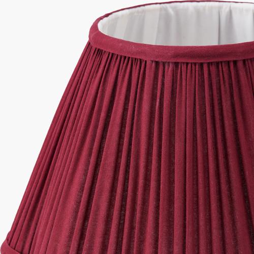 Pacific Lifestyle Malia 30cm Mulberry Red Mushroom Pleat Scalloped Tapered Lamp Shade