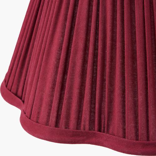 Pacific Lifestyle Malia 30cm Mulberry Red Mushroom Pleat Scalloped Tapered Lamp Shade