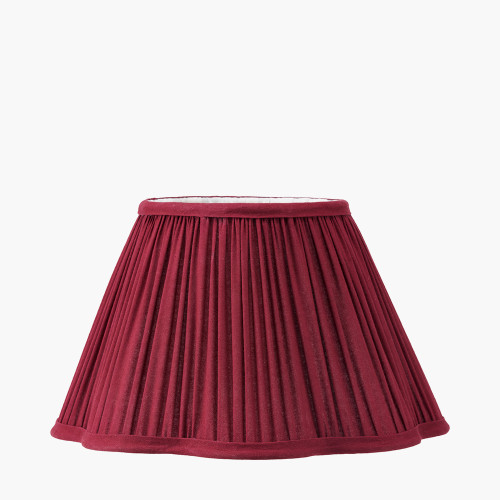 pacific lifestyle Malia 30cm Mulberry Red Mushroom Pleat Scalloped Tapered Lamp Shade