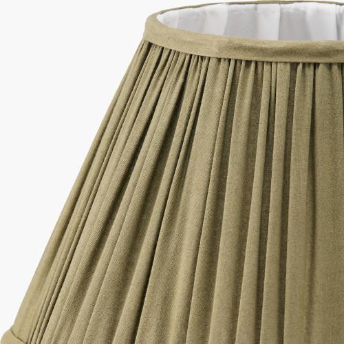 Pacific Lifestyle Malia 30cm Olive Green Mushroom Pleat Scalloped Tapered Lamp Shade