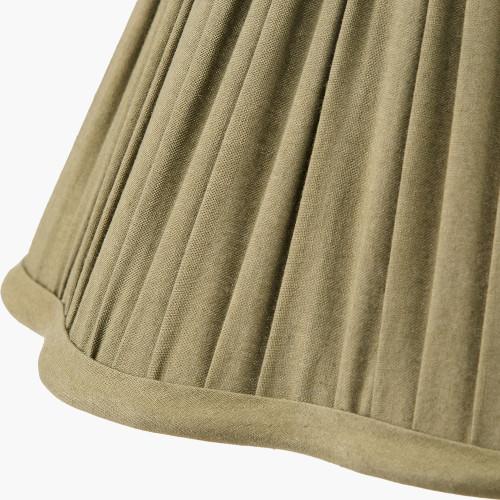 Pacific Lifestyle Malia 30cm Olive Green Mushroom Pleat Scalloped Tapered Lamp Shade