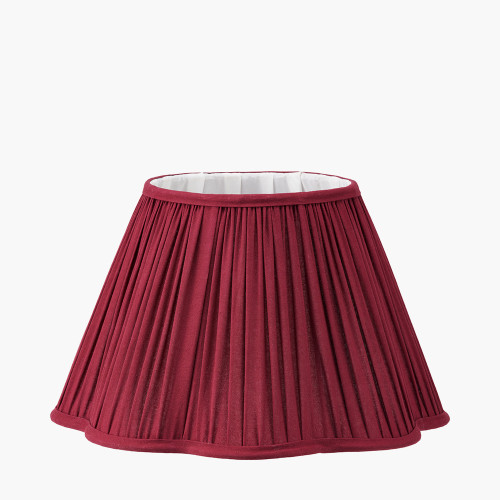Pacific Lifestyle Malia 35cm Mulberry Red Mushroom Pleat Scalloped Tapered Lamp Shade