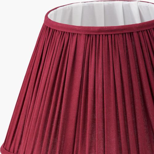 Pacific Lifestyle Malia 35cm Mulberry Red Mushroom Pleat Scalloped Tapered Lamp Shade