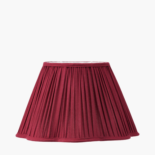 pacific lifestyle Malia 35cm Mulberry Red Mushroom Pleat Scalloped Tapered Lamp Shade