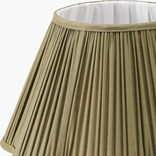 Pacific Lifestyle Malia 35cm Olive Green Mushroom Pleat Scalloped Tapered Lamp Shade