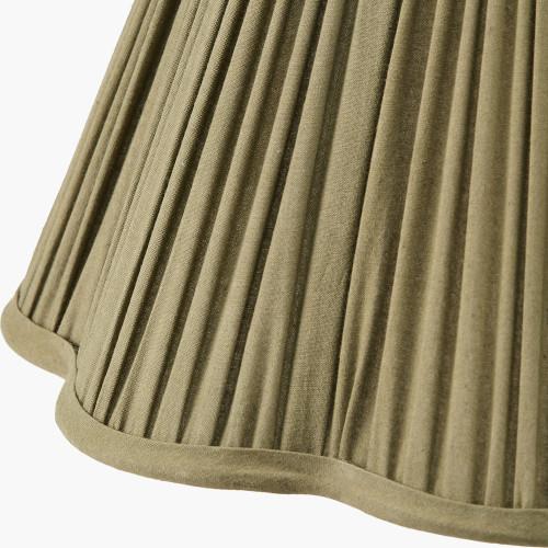 Pacific Lifestyle Malia 35cm Olive Green Mushroom Pleat Scalloped Tapered Lamp Shade