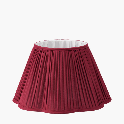 Pacific Lifestyle Malia 40cm Mulberry Red Mushroom Pleat Scalloped Tapered Lamp Shade