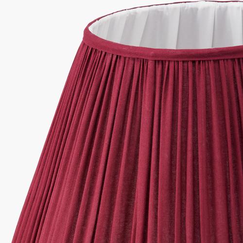 Pacific Lifestyle Malia 40cm Mulberry Red Mushroom Pleat Scalloped Tapered Lamp Shade