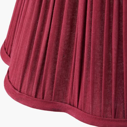 Pacific Lifestyle Malia 40cm Mulberry Red Mushroom Pleat Scalloped Tapered Lamp Shade