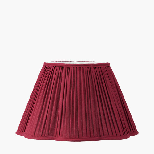 pacific lifestyle Malia 40cm Mulberry Red Mushroom Pleat Scalloped Tapered Lamp Shade
