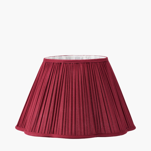 Pacific Lifestyle Malia 45cm Mulberry Red Mushroom Pleat Scalloped Tapered Lamp Shade