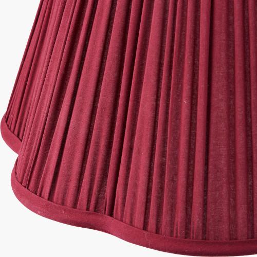 Pacific Lifestyle Malia 45cm Mulberry Red Mushroom Pleat Scalloped Tapered Lamp Shade