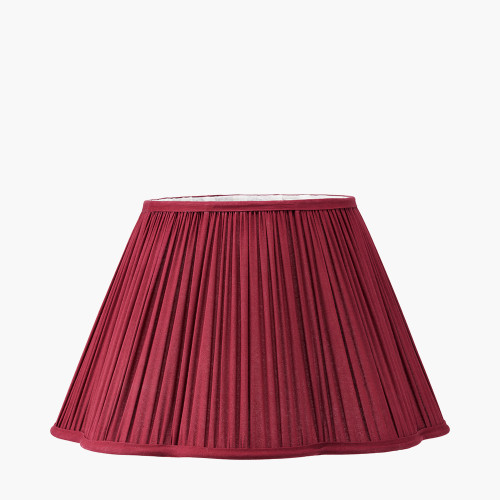 pacific lifestyle Malia 45cm Mulberry Red Mushroom Pleat Scalloped Tapered Lamp Shade