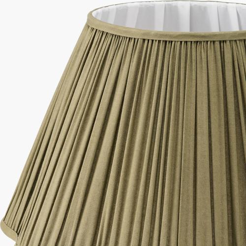 Pacific Lifestyle Malia 45cm Olive Green Mushroom Pleat Scalloped Tapered Lamp Shade