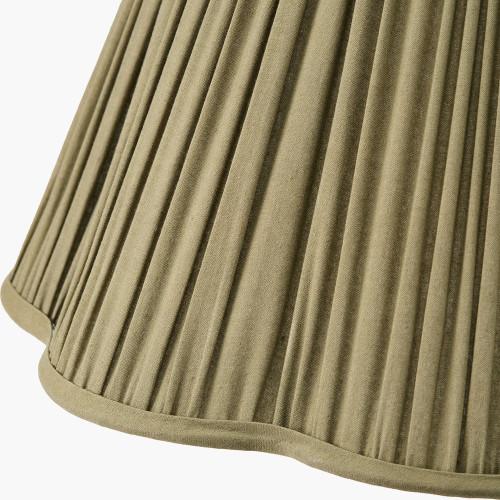Pacific Lifestyle Malia 45cm Olive Green Mushroom Pleat Scalloped Tapered Lamp Shade