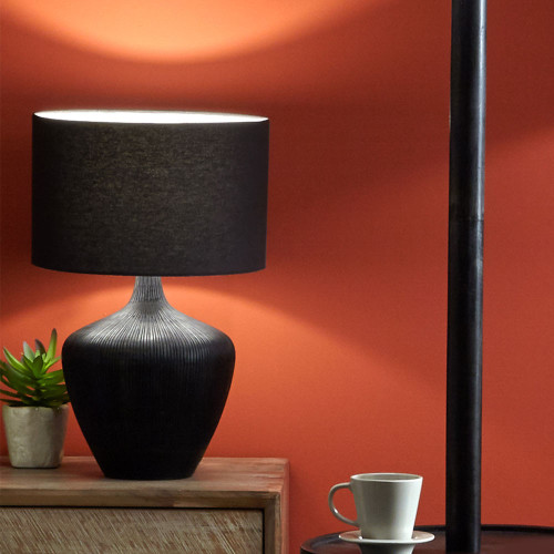 Pacific Lifestyle Manaia Antique Black Textured Wood Table Lamp Base