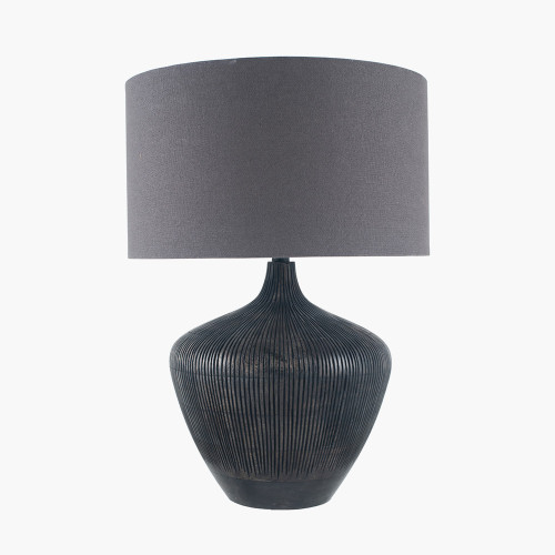 Pacific Lifestyle Manaia Antique Black Textured Wood Table Lamp Base